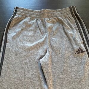 Adidas Kids Heather Gray Fleece Joggers Size Large